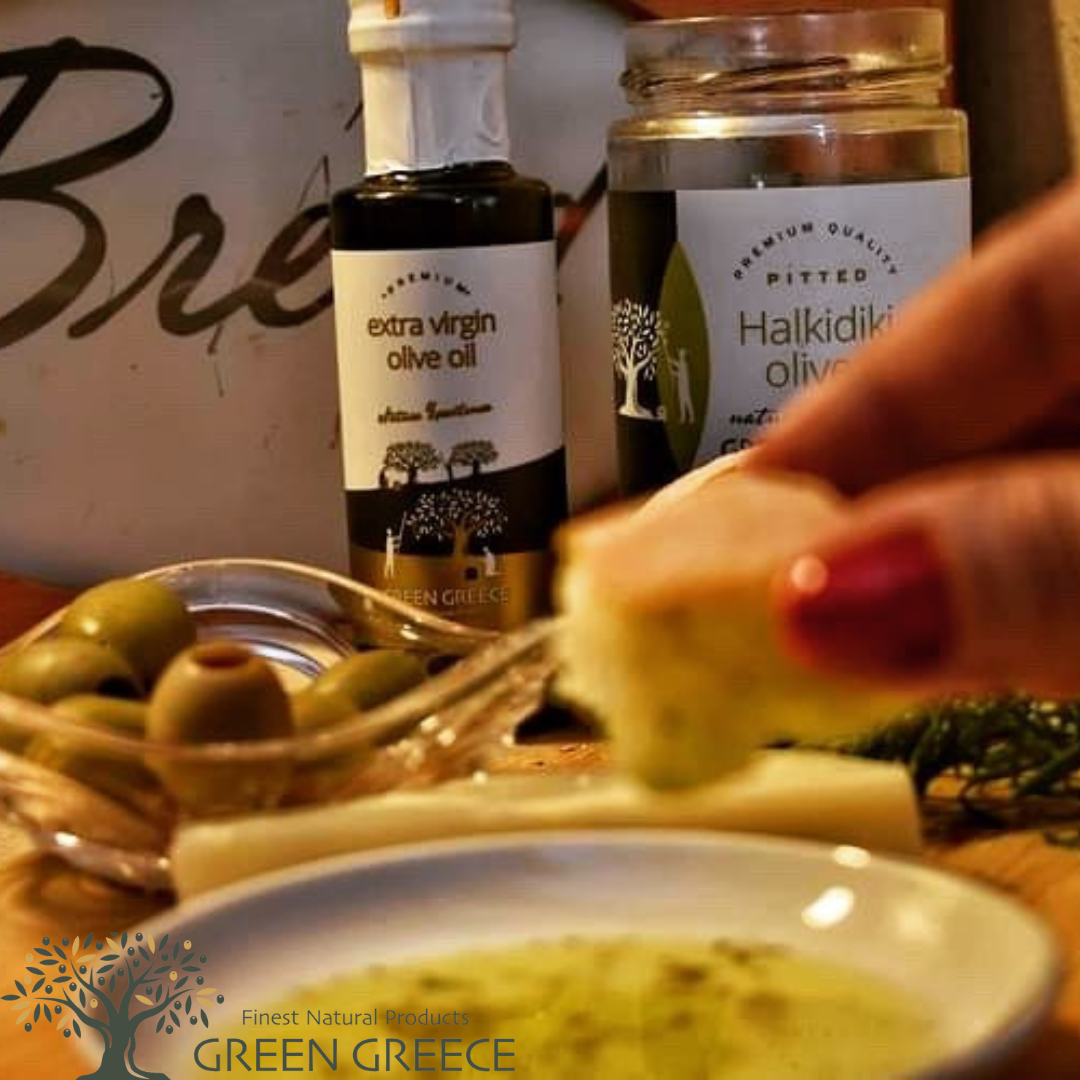 GREEN GREECE Grüne Oliven ohne Stein |370g / 200g Abtropfgewicht | Premium Qualität