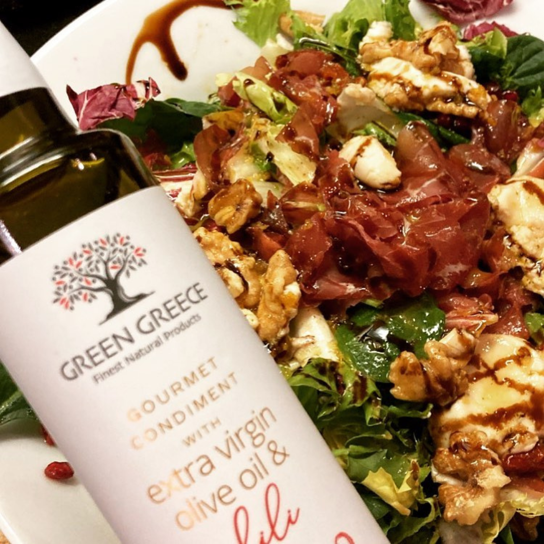 GREEN GREECE Gourmet Olivenöl 250ml - Extra Natives Olivenöl natürlich aromatisiert 4Set